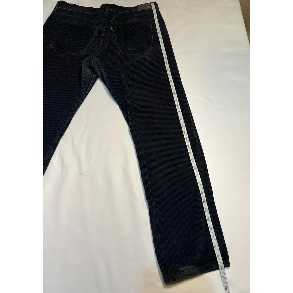 Levi's Men's Black Corduroy Straight Leg Pants Size 33x30 Grunge Rock Punk Goth